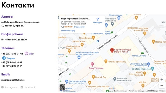 Професійний переклад з польської на українську та з української на польську в МакроГлобал - Контакти