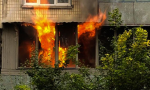 В Херсоне в многоэтажном доме произошел пожар