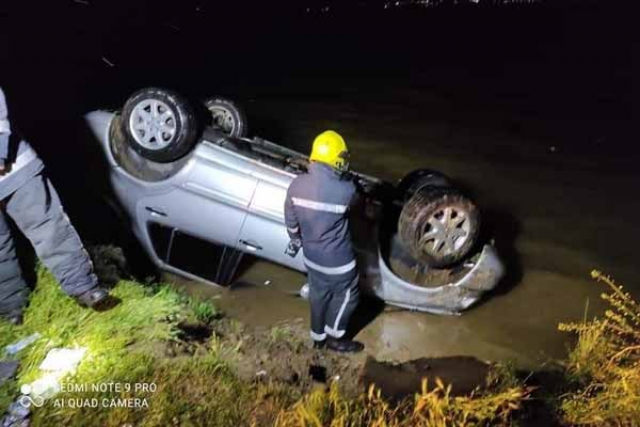 Ночное происшествие в Каховке: с обрыва в реку упал легковой автомобиль