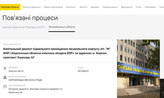 На ремонт подвала одной из больниц Херсона необходимо 165 млн гривен