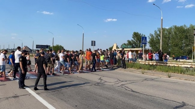 Херсонские предприниматели перекрывали Антоновский мост