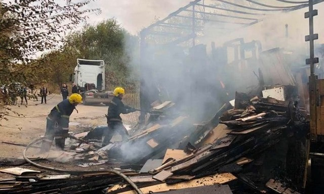 В Новой Каховке сгорел прицеп грузового автомобиля