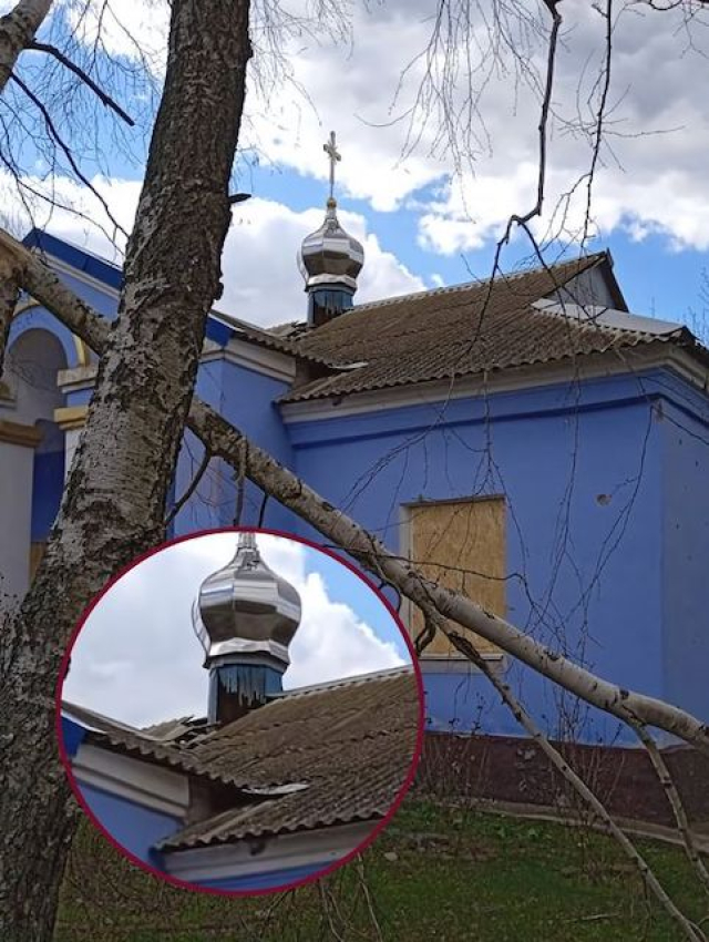Враг обстрелял храм и детский сад в с. Золотая Балка